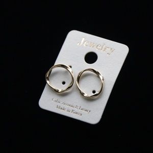 Minimalist Gold Open Circle Stud Earrings